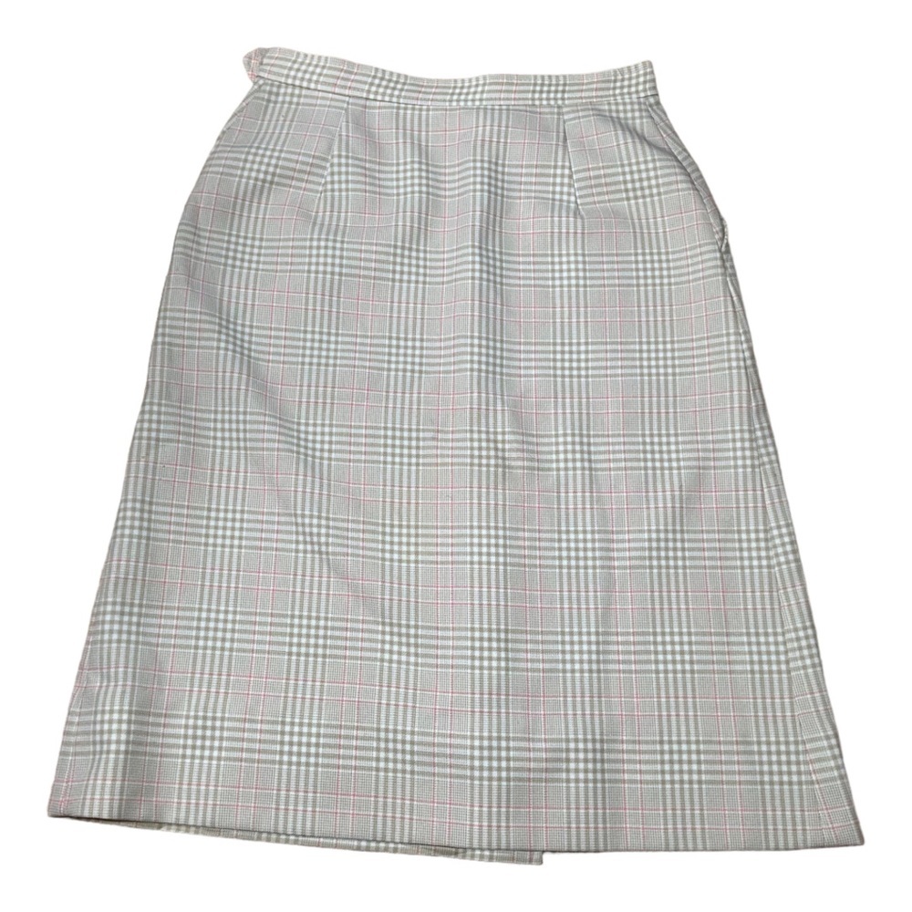 Vintage Jack Winter Tan Plaid Checkered Skirt Small Classic Preppy Fall - Picture 5 of 9